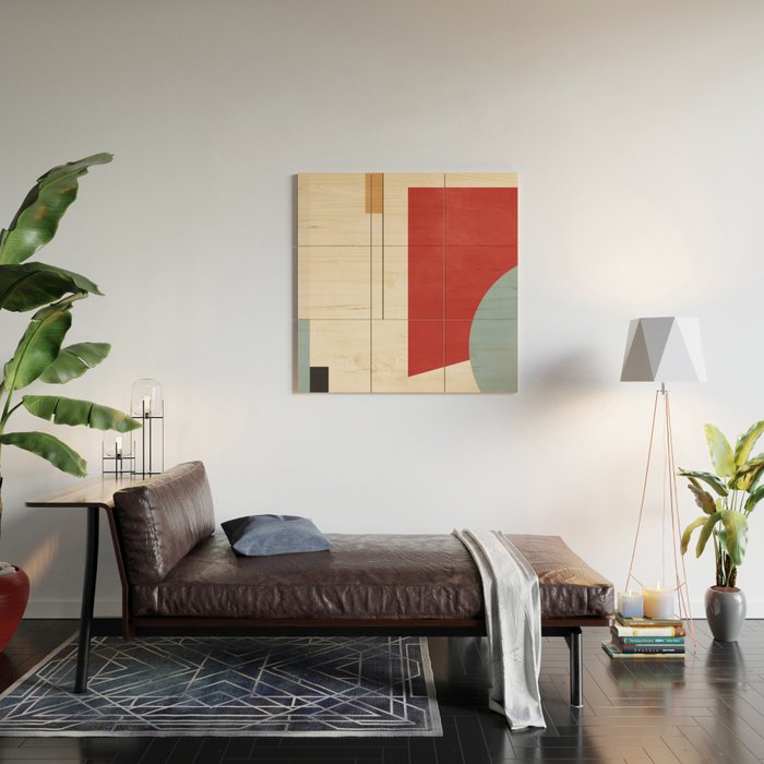 Minimal Geometric Abstraction 28 Wood Wall Art Gallery Image 2