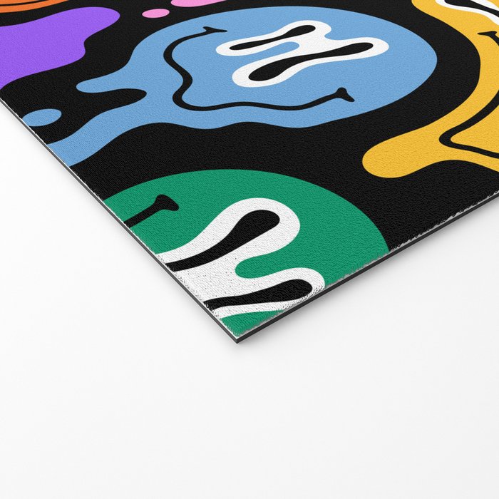 Colorful melted happy face pattern Welcome Mat Gallery Image 2