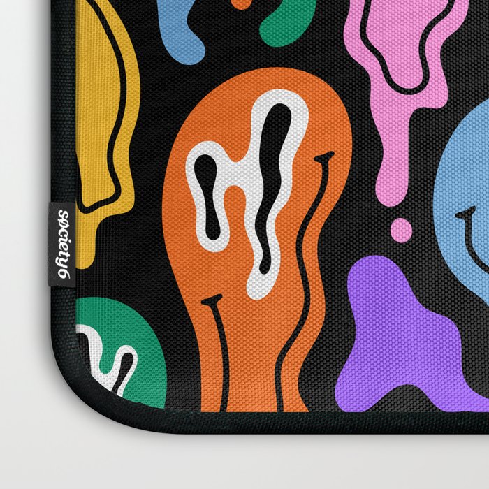 Colorful melted happy face pattern Laptop Sleeve Gallery Image 3