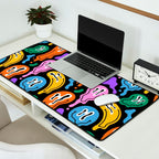 Colorful melted happy face pattern Desk Mat Gallery Image 2