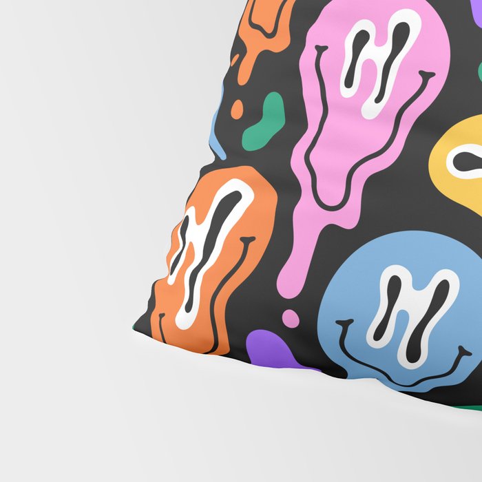 Colorful melted happy face pattern Pillow Sham Gallery Image 4