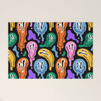 Colorful melted happy face pattern Welcome Mat Gallery Image 1