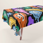 Colorful melted happy face pattern Tablecloth Gallery Image 1