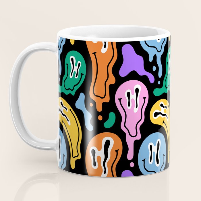 Colorful melted happy face pattern Coffee Mug Gallery Image 3