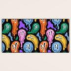Colorful melted happy face pattern Desk Mat Gallery Image 3