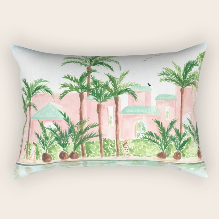 Pink Hotel Rectangular Pillow Gallery Image 1