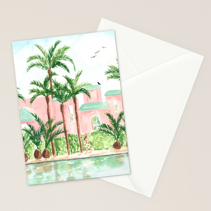 Pink Hotel Stationery Card Gallery Image 2