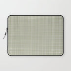 Fine Weave Retro Mid Century Modern Minimalist Woven Line Pattern in Sage and Beige Laptop Sleeve Gallery Image 1