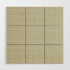 Fine Weave Retro Mid Century Modern Minimalist Woven Line Pattern in Sage and Beige Wood Wall Art Gallery Image 1