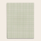 Fine Weave Retro Mid Century Modern Minimalist Woven Line Pattern in Sage and Beige Notebook Gallery Image 4
