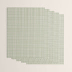 Fine Weave Retro Mid Century Modern Minimalist Woven Line Pattern in Sage and Beige Wrapping Paper Gallery Image 3