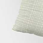 Fine Weave Retro Mid Century Modern Minimalist Woven Line Pattern in Sage and Beige Pillow Sham Gallery Image 4