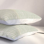 Fine Weave Retro Mid Century Modern Minimalist Woven Line Pattern in Sage and Beige Pillow Sham Gallery Image 3