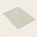 Fine Weave Retro Mid Century Modern Minimalist Woven Line Pattern in Sage and Beige Notebook Gallery Image 3
