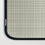 Fine Weave Retro Mid Century Modern Minimalist Woven Line Pattern in Sage and Beige Laptop Sleeve Gallery Image 3