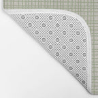 Fine Weave Retro Mid Century Modern Minimalist Woven Line Pattern in Sage and Beige Bath Mat Gallery Image 2