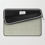 Fine Weave Retro Mid Century Modern Minimalist Woven Line Pattern in Sage and Beige Laptop Sleeve Gallery Image 2