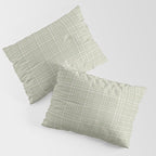 Fine Weave Retro Mid Century Modern Minimalist Woven Line Pattern in Sage and Beige Pillow Sham Gallery Image 3