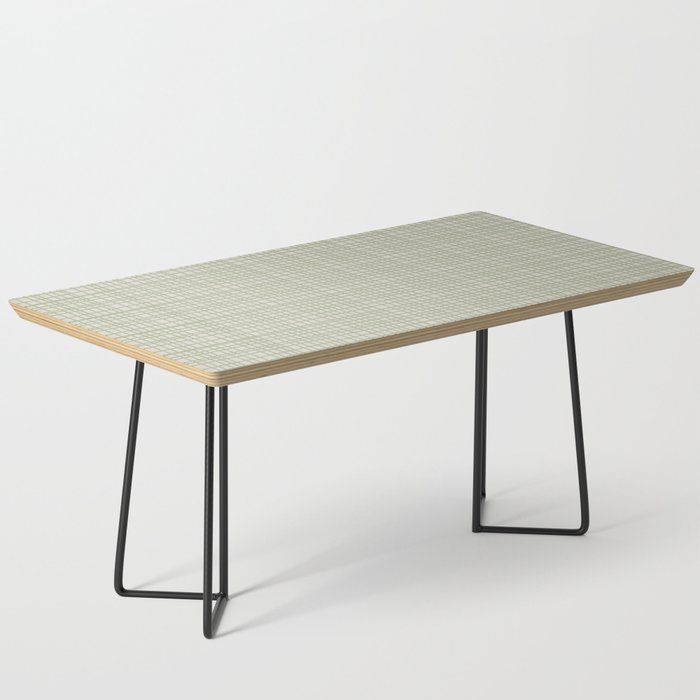 Fine Weave Retro Mid Century Modern Minimalist Woven Line Pattern in Sage and Beige Coffee Table Gallery Image 1