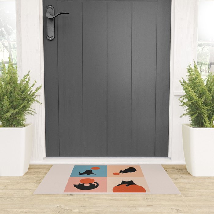 Cat and Sun 2x2 Welcome Mat Gallery Image 3