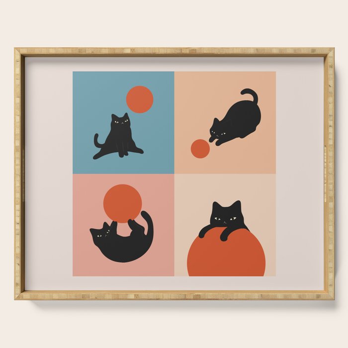 Cat and Sun 2x2 Serving Tray Gallery Image 1