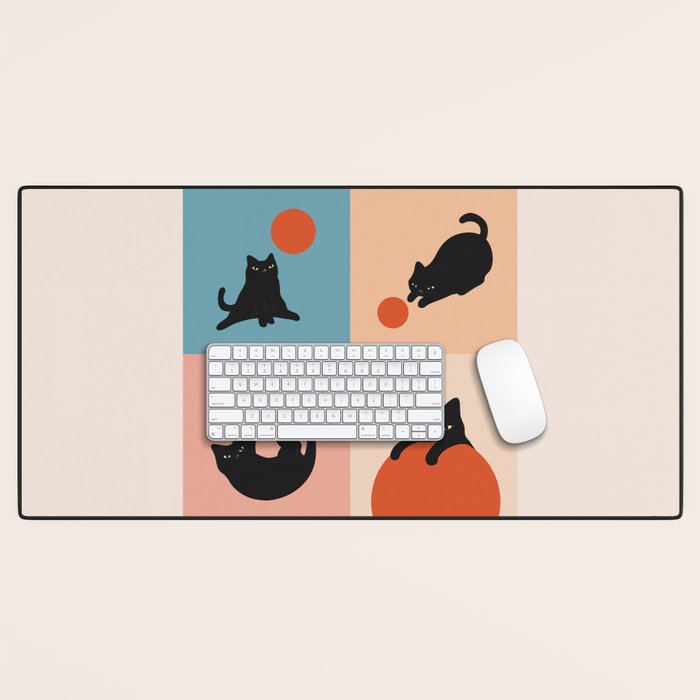 Cat and Sun 2x2 Desk Mat Gallery Image 1