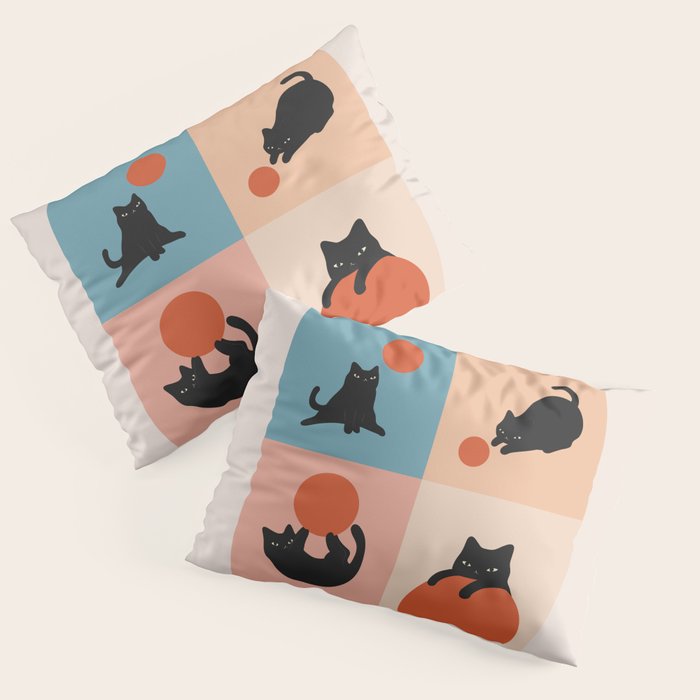Cat and Sun 2x2 Pillow Sham Gallery Image 1