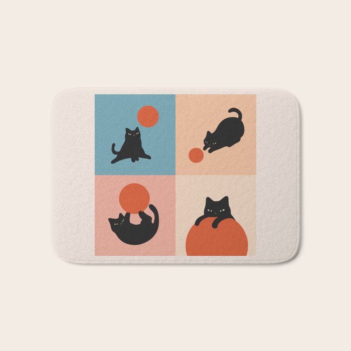 Cat and Sun 2x2 Bath Mat Gallery Image 1