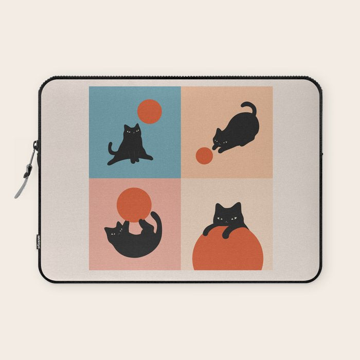 Cat and Sun 2x2 Laptop Sleeve Gallery Image 1