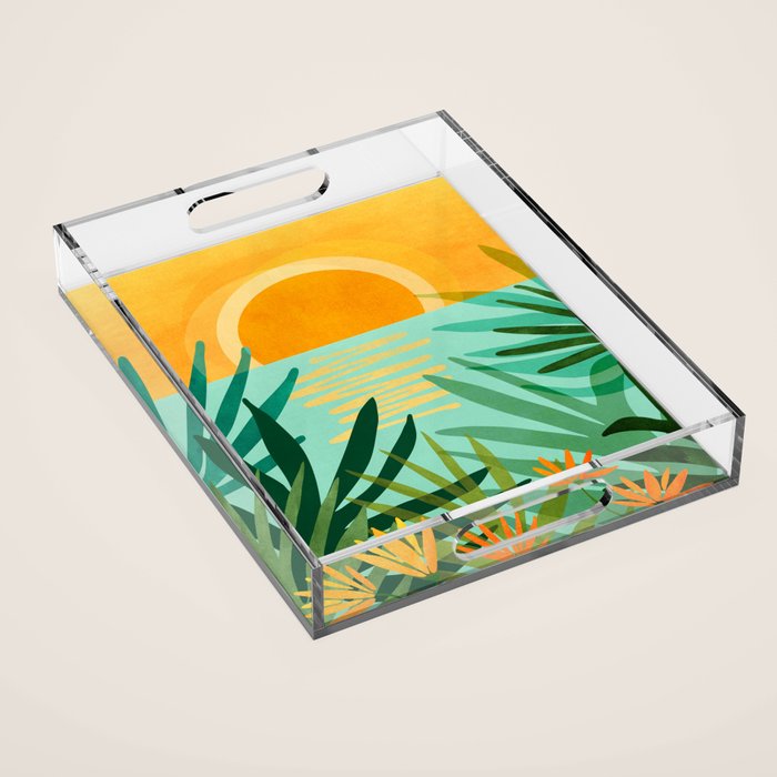 Peaceful Tropics - Sunset Landscape Acrylic Tray Gallery Image 1