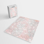 Mandala, Yoga, Love, Coral and Gray, Wall Art Boho Jigsaw Puzzle Gallery Image 2