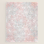 Mandala, Yoga, Love, Coral and Gray, Wall Art Boho Jigsaw Puzzle Gallery Image 1