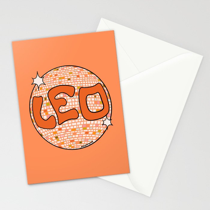 Leo Disco Ball Stationery Card Gallery Image 2