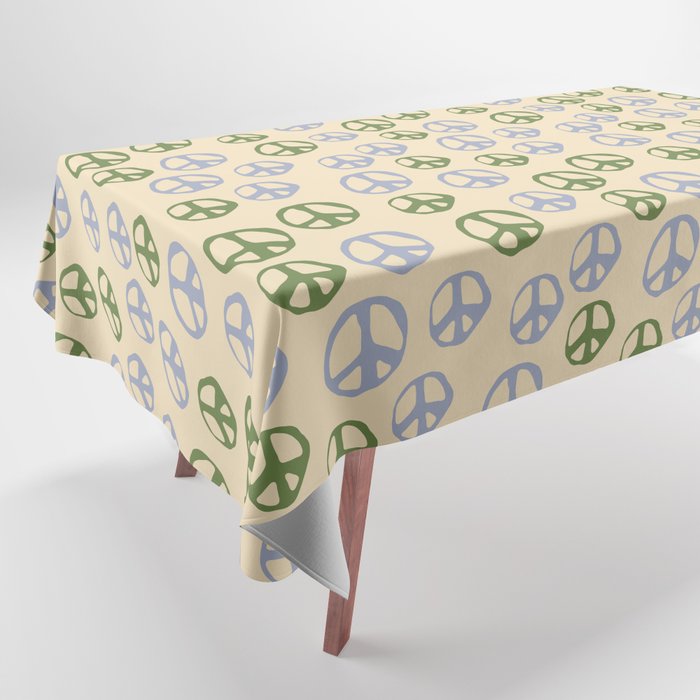 Hand-drawn Peace Symbol Pattern Tablecloth Gallery Image 1