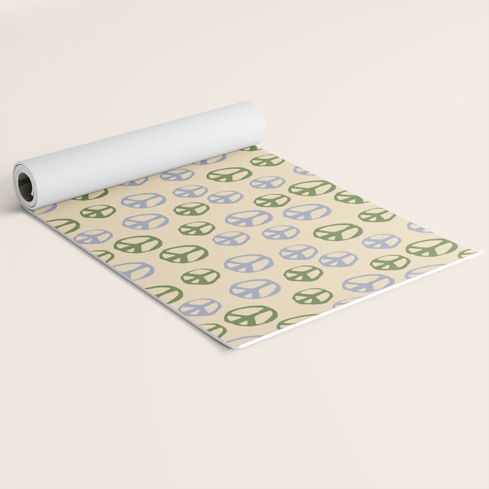 Hand-drawn Peace Symbol Pattern Yoga Mat Gallery Image 2