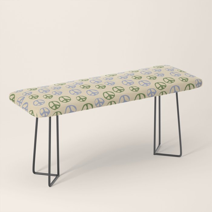 Hand-drawn Peace Symbol Pattern Bench Gallery Image 1