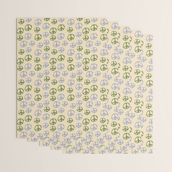 Hand-drawn Peace Symbol Pattern Wrapping Paper Gallery Image 3