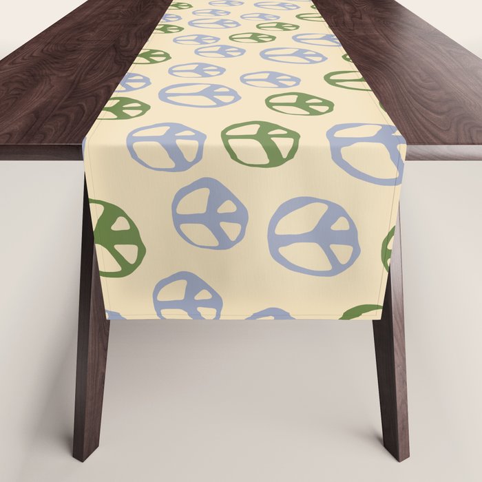 Hand-drawn Peace Symbol Pattern Table Runner Gallery Image 1