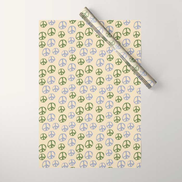 Hand-drawn Peace Symbol Pattern Wrapping Paper Gallery Image 1