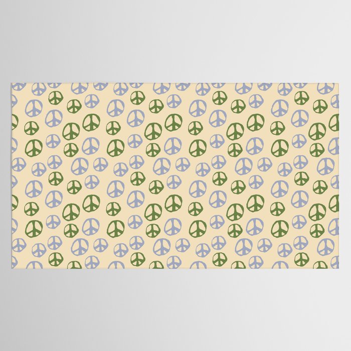 Hand-drawn Peace Symbol Pattern Tablecloth Gallery Image 2