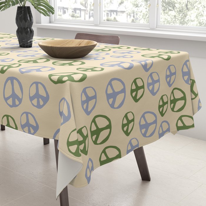 Hand-drawn Peace Symbol Pattern Tablecloth Gallery Image 3