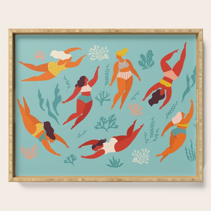 Swimming girl Serving Tray Gallery Image 1