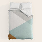 Geometrics - aqua & orange concrete Comforter Gallery Image 6