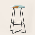 Geometrics - aqua & orange concrete Stool Gallery Image 1