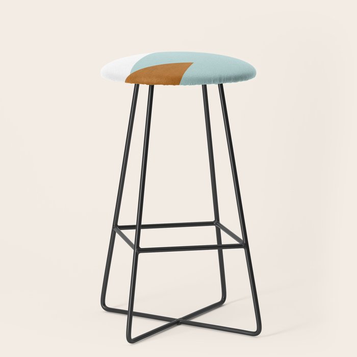 Geometrics - aqua & orange concrete Stool Gallery Image 1