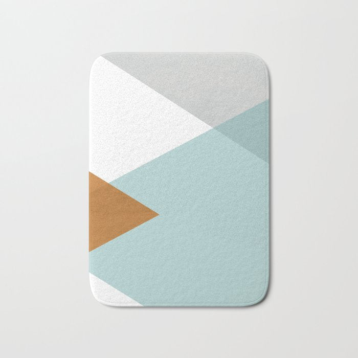 Geometrics - aqua & orange concrete Bath Mat Gallery Image 1