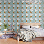 Geometrics - aqua & orange concrete Wallpaper Gallery Image 3