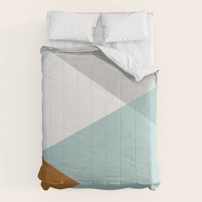 Geometrics - aqua & orange concrete Comforter Gallery Image 1
