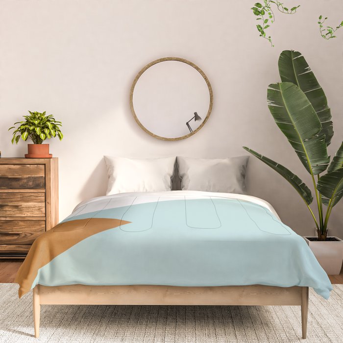 Geometrics - aqua & orange concrete Comforter Gallery Image 3