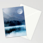 Mountainscape Under The Moonlight Stationery Card Gallery Image 2